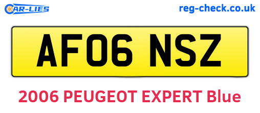 AF06NSZ are the vehicle registration plates.