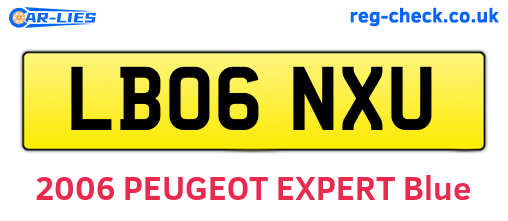 LB06NXU are the vehicle registration plates.