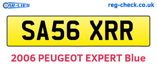 SA56XRR are the vehicle registration plates.