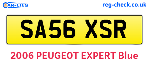 SA56XSR are the vehicle registration plates.