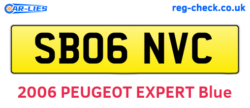 SB06NVC are the vehicle registration plates.