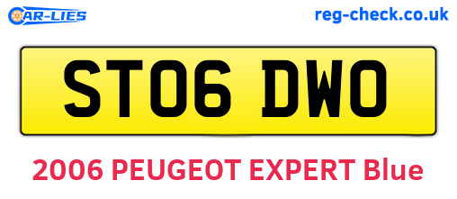 ST06DWO are the vehicle registration plates.