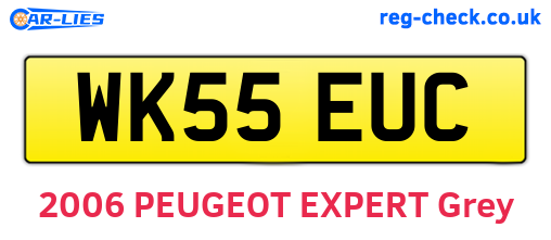 WK55EUC are the vehicle registration plates.