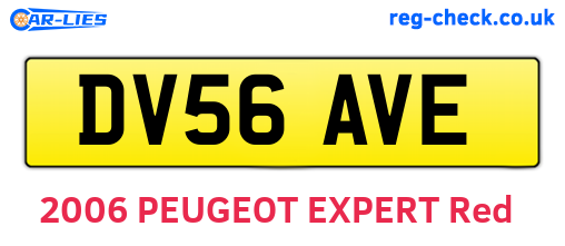 DV56AVE are the vehicle registration plates.