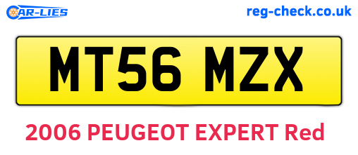 MT56MZX are the vehicle registration plates.