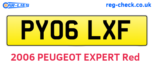 PY06LXF are the vehicle registration plates.