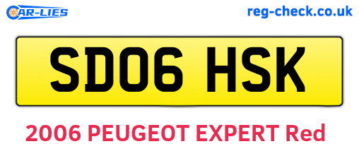 SD06HSK are the vehicle registration plates.