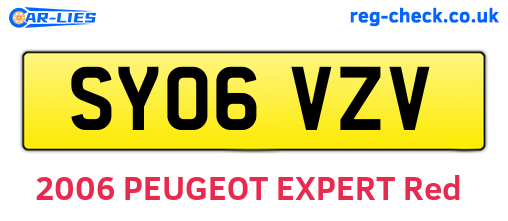 SY06VZV are the vehicle registration plates.