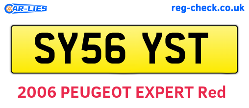 SY56YST are the vehicle registration plates.