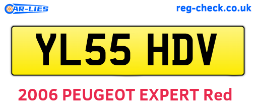 YL55HDV are the vehicle registration plates.
