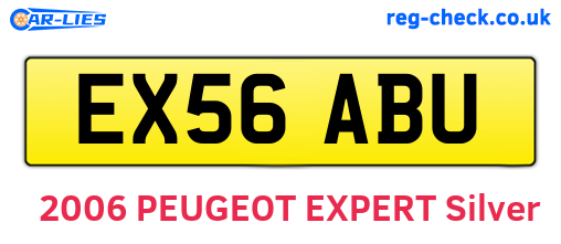 EX56ABU are the vehicle registration plates.