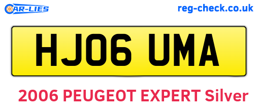 HJ06UMA are the vehicle registration plates.