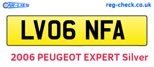 LV06NFA are the vehicle registration plates.