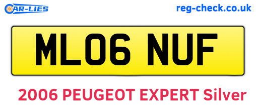 ML06NUF are the vehicle registration plates.