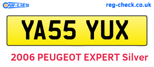 YA55YUX are the vehicle registration plates.