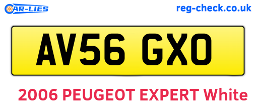 AV56GXO are the vehicle registration plates.