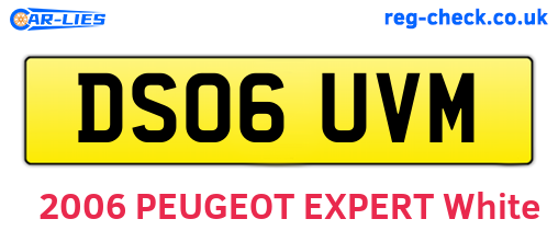 DS06UVM are the vehicle registration plates.