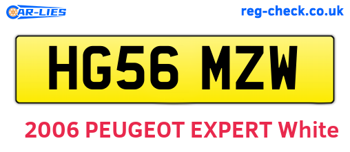 HG56MZW are the vehicle registration plates.