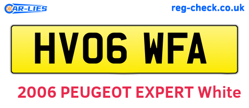 HV06WFA are the vehicle registration plates.