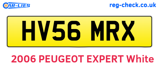 HV56MRX are the vehicle registration plates.