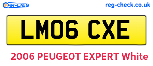 LM06CXE are the vehicle registration plates.