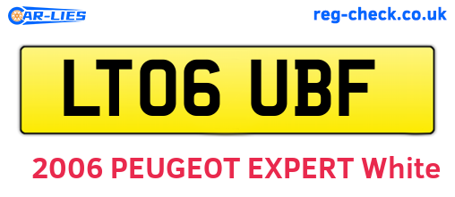 LT06UBF are the vehicle registration plates.