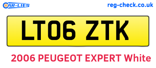 LT06ZTK are the vehicle registration plates.