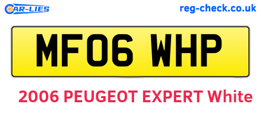 MF06WHP are the vehicle registration plates.