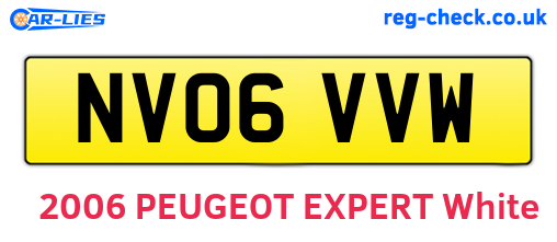 NV06VVW are the vehicle registration plates.