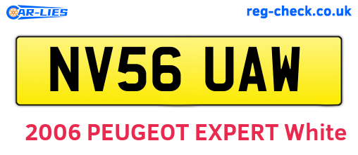 NV56UAW are the vehicle registration plates.