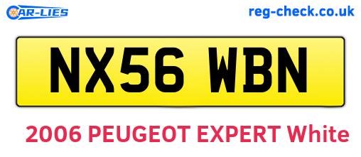 NX56WBN are the vehicle registration plates.