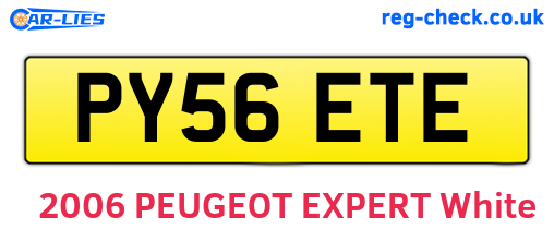 PY56ETE are the vehicle registration plates.