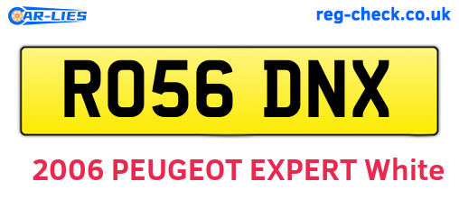 RO56DNX are the vehicle registration plates.