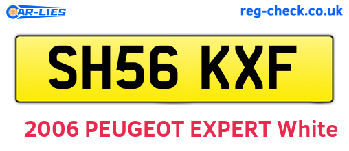 SH56KXF are the vehicle registration plates.