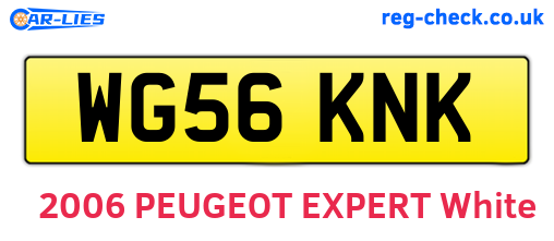 WG56KNK are the vehicle registration plates.
