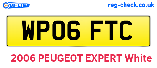 WP06FTC are the vehicle registration plates.