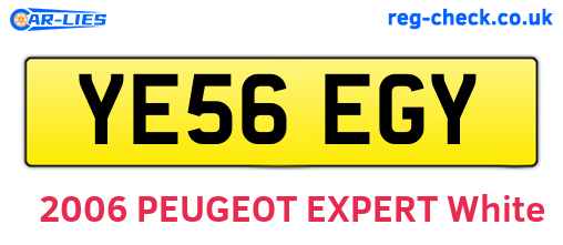 YE56EGY are the vehicle registration plates.