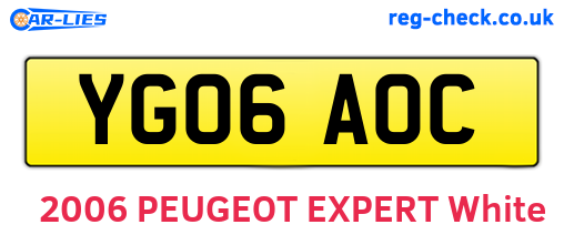 YG06AOC are the vehicle registration plates.