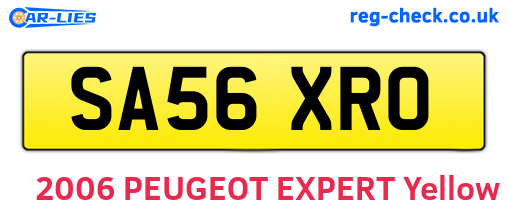 SA56XRO are the vehicle registration plates.