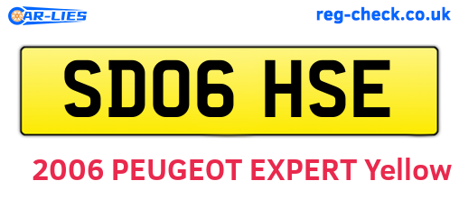 SD06HSE are the vehicle registration plates.