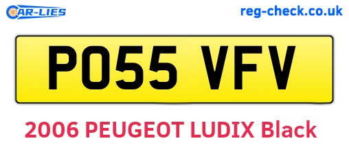 PO55VFV are the vehicle registration plates.