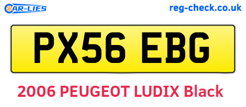 PX56EBG are the vehicle registration plates.