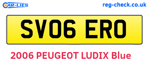 SV06ERO are the vehicle registration plates.