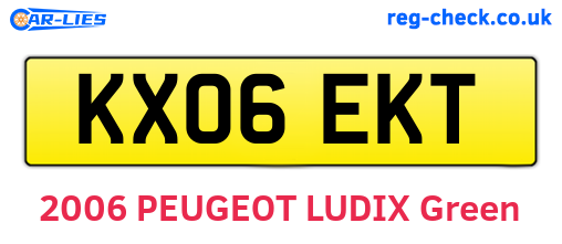KX06EKT are the vehicle registration plates.