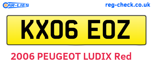KX06EOZ are the vehicle registration plates.