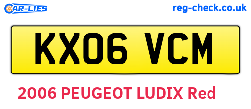 KX06VCM are the vehicle registration plates.