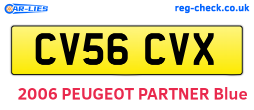 CV56CVX are the vehicle registration plates.