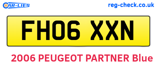 FH06XXN are the vehicle registration plates.