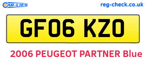 GF06KZO are the vehicle registration plates.