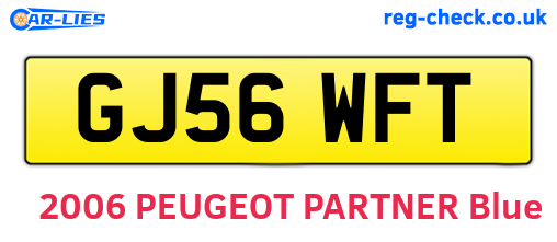 GJ56WFT are the vehicle registration plates.